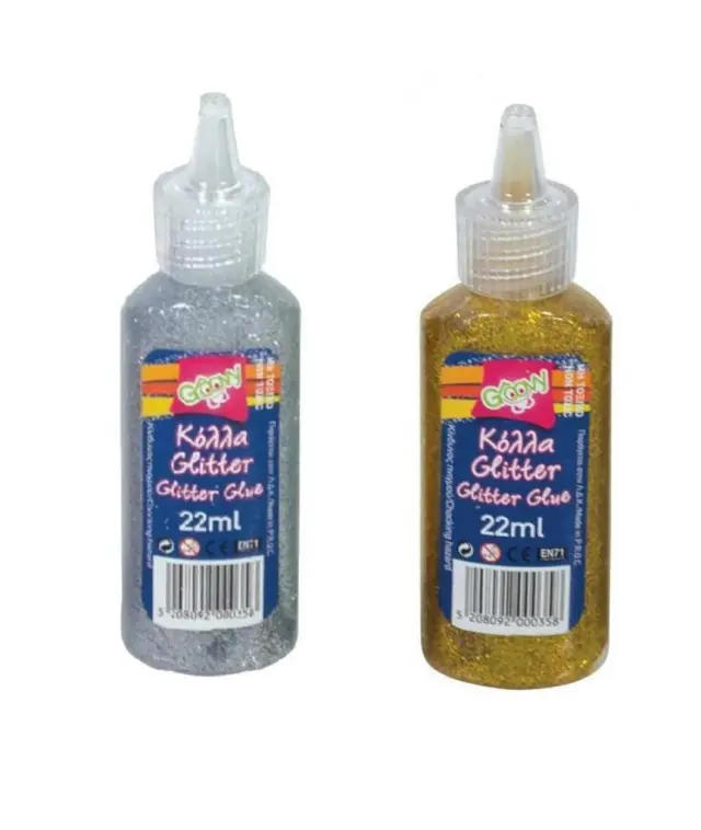 Groovy Κόλλα Glitter Πολύχρωμη Χρυσό Ασημί 22ml Σετ 2τμχ/ 0.67.202 (Groovy)