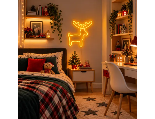 Διακοσμητικό Φωτιστικό Neon Reindeer Luca Lighting με Dimmer και διαστάσεις 30.5x1.5x28.5cm - USB 1167146