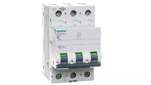 Miniature circuit breaker 400 V 6kA, 3-pole, B, 6A