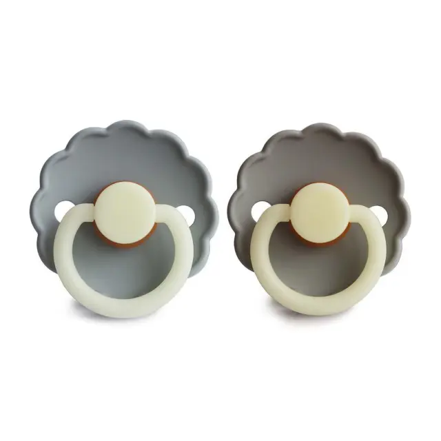 Σετ 2 Πιπίλες Latex Νυκτός FRIGG Daisy French Gray/Portobello 0-6 Μηνών Baby Oliver 3