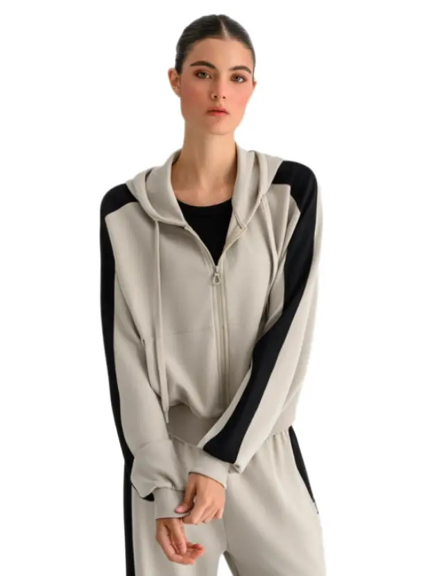 Bodytalk γυναικεία crop φούτερ ζακέτα με ρίγες 1262-907422-2