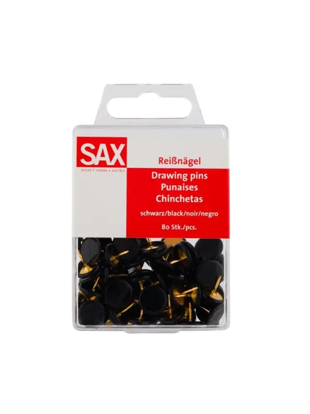 Sax Πινέζες Σε Μαύρο Χρώμα 80 Τεμαχίων/ 9014400179793 (Sax)