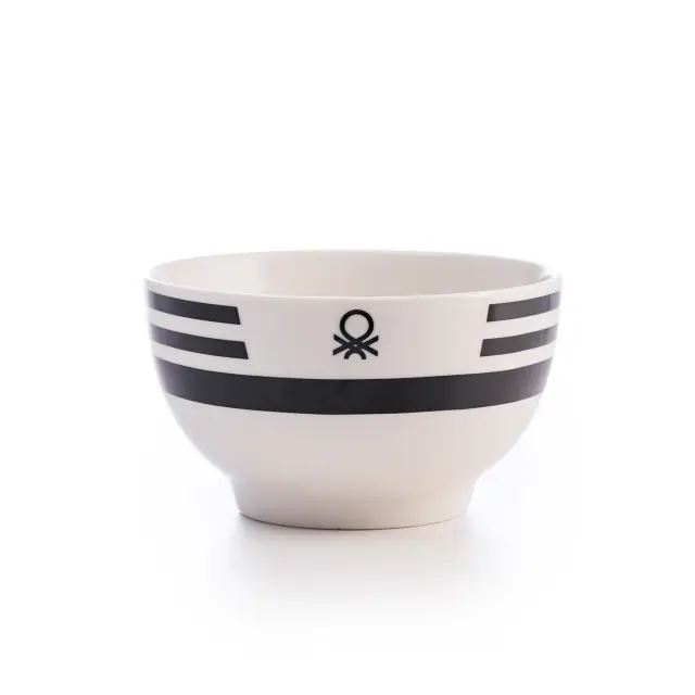 Benetton Black + White Σετ Μπολ Φαγητού από Πορσελάνη 14cm - 4τμχ