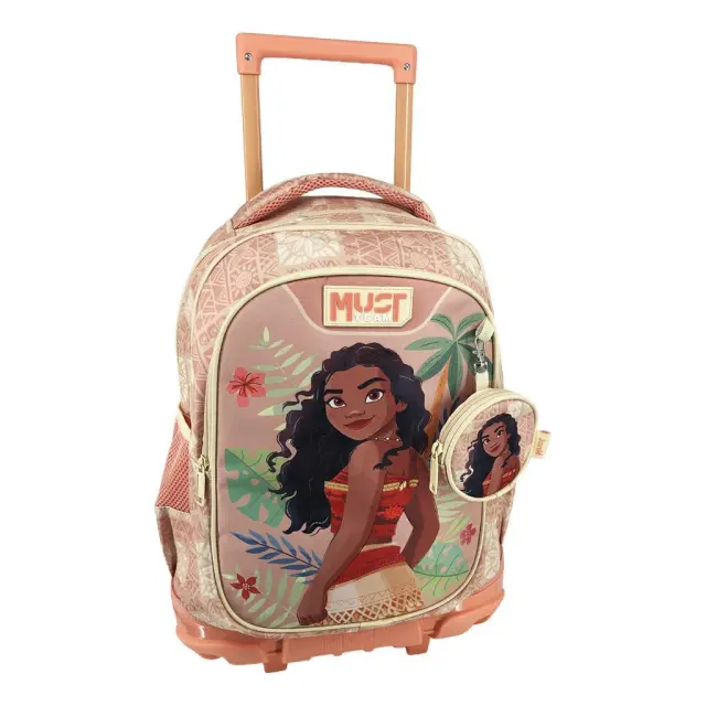 Σχολική Τσάντα Τρόλεϊ Δημοτικού Disney Vaiana 2 Orange Must Team 3 Θήκες