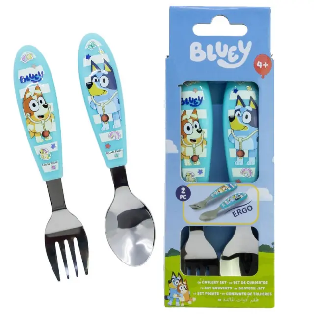 Bluey Yummy Σετ Παιδικών Μαχαιροπίρουνων 2 Τεμαχίων 2