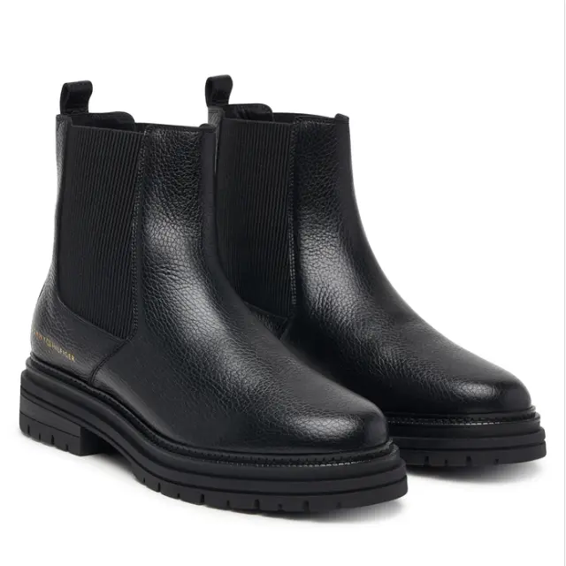 Γυναικεία Δερμάτινα Μποτάκια Tommy Hilfiger FW0FW09559-BDS Μαύρα Μαύρο - 37 2