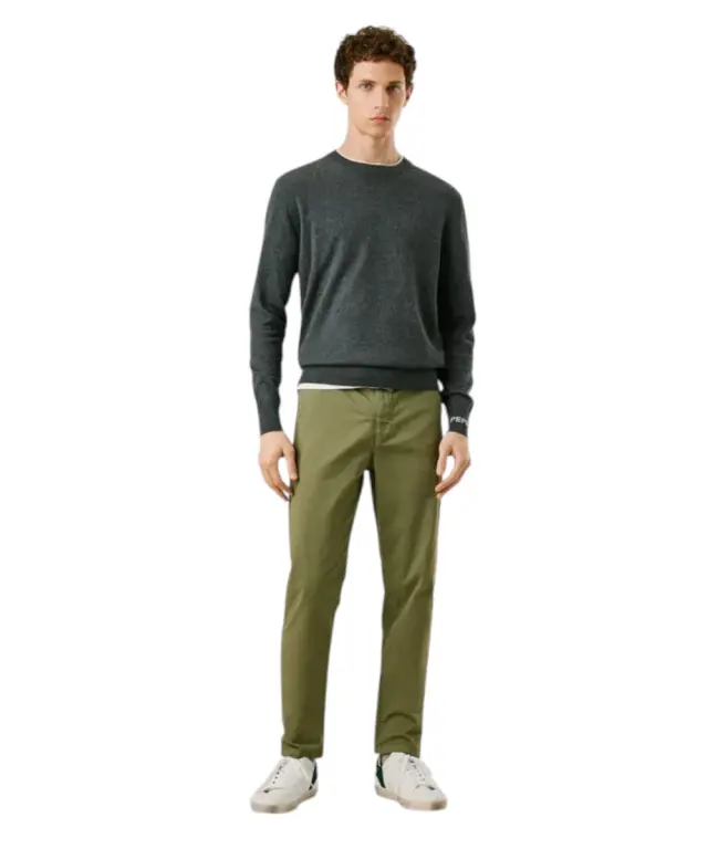 Pepe Jeans - Ανδρικό Πουλόβερ Βαμβακερό Andre Crew Neck PM7000013-963 Γκρι Σκούρο - S 3