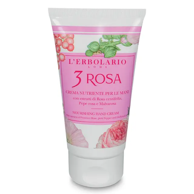 L Erbolario 3 Rosa Crema Mani Nutriente θρεπτική κρέμα χεριών 75ml