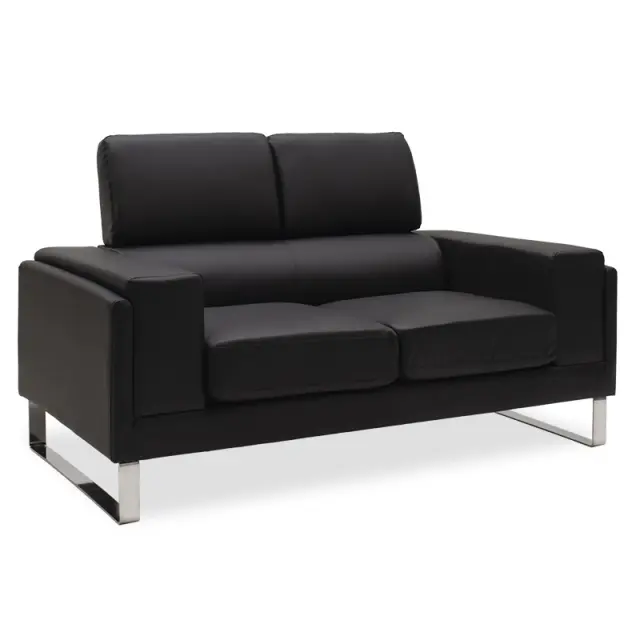 Καναπές Shea 2θέσιος pu μαύρο-inox 158x80x87εκ 2