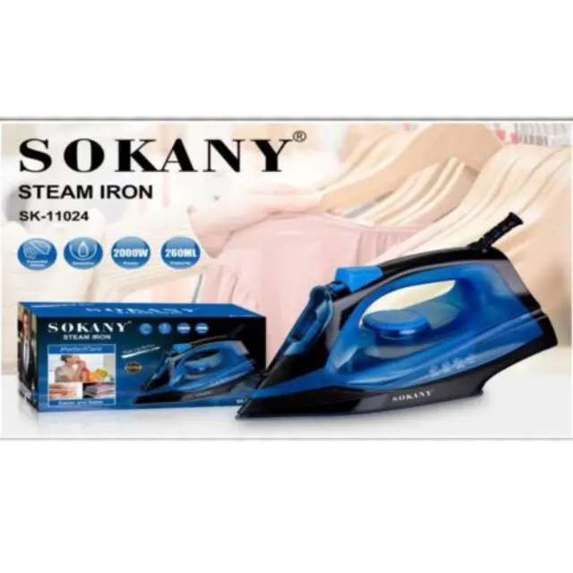 Sokany Ηλεκτρικό Σίδερο Ατμού 2000W 260ml SK-11024 Μπλε 2