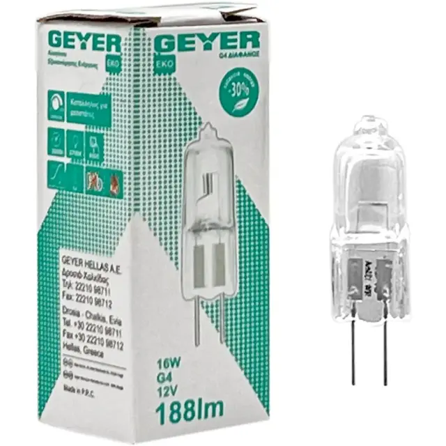 Λαμπτήρας Αλογόνου G4 PAR16 16W 2700K Warmwhite Geyer