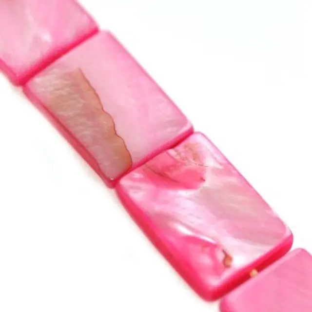 Mother of Pearl Ορθογώνιο Πλακέ Fuchsia 15x20mm ~20τεμ
