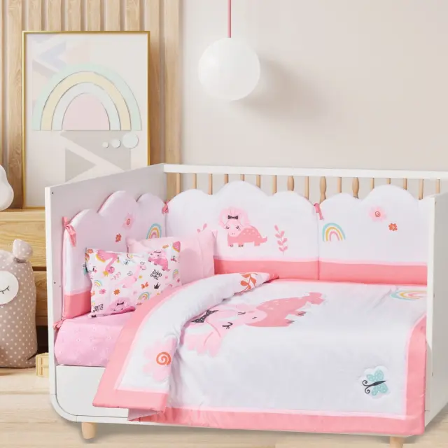 Κουβερλί Κούνιας 110x150 Fun Das Home 4936 Pink-White 100% Microfiber 2
