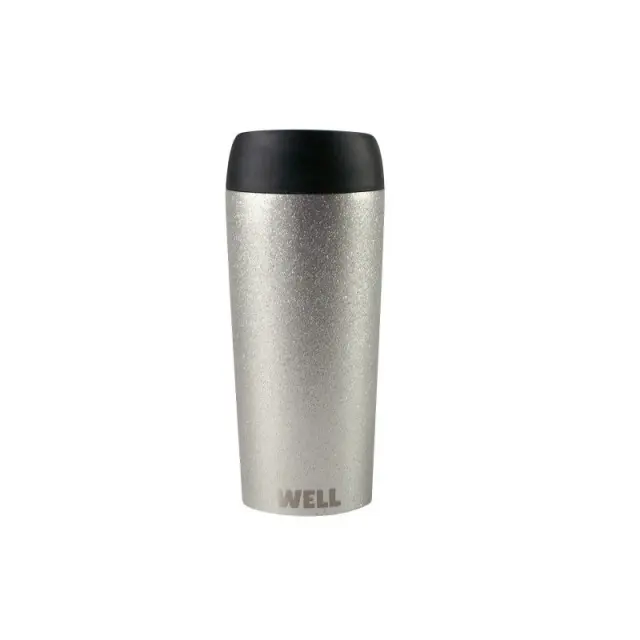 WoodWay Well Ανοξείδωτη Κούπα Silver Glitter 450ml