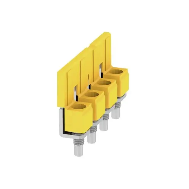 Cross-connector (terminal), when screwed in, yellow, 63 A, Number of poles: 4, Pitch in mm (P): 9.90, Insulated: Yes, Width: 7.55 mm