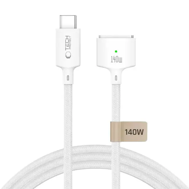 Tech-protect Mmc01 Ultraboost Magnetic Macbook Cable Usb-c To Magsafe 3 140w 300cm White 3