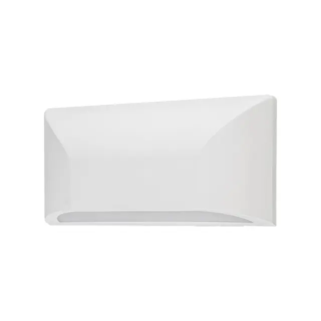 LED WALL RECTANGLE LUMINAIRE WHITE 230V AC IP65 6W 3000K 350LM RA80 / SLIM22W