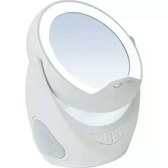 LTC Audio MIRROR-PHONE - Illuminated Mirror Bluetooth Speaker with Smartphone Holder (MIRROR-PHONE-10-5582)