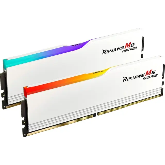 G.Skill DIMM 32 GB DDR5-6000 (2x 16 GB) Dual-Kit (white, F5-6000J3636F16GX2-RM5NRW, Ripjaws M5 Neo RGB, AMD EXPO)