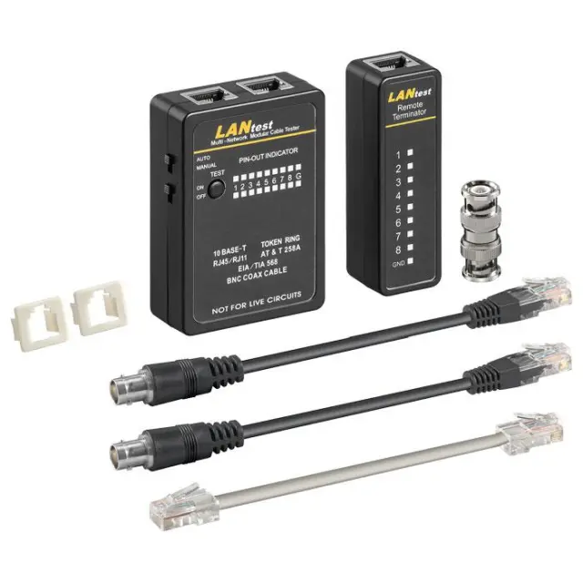 Tester καλωδίων δικτύου RJ11, RJ12, RJ45 και BNC.