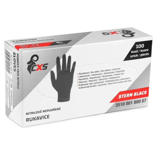 Γάντια Μιας Χρήσης Νιτριλίου CXS Stern black 100τμχ - 10 (XL)