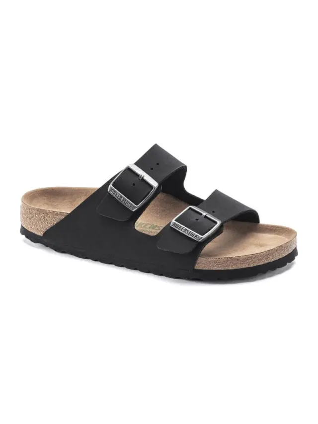 Birkenstock Πέδιλα Unisex Birko-Flor Birkibuc(Ανθεκτικό Υλικό Της Birkenstock-Επιτρέπει Την Επαφή Με Το Νερό) Μαύρο BIR/ARIZONA VEGAN 1019057 BLACK 2