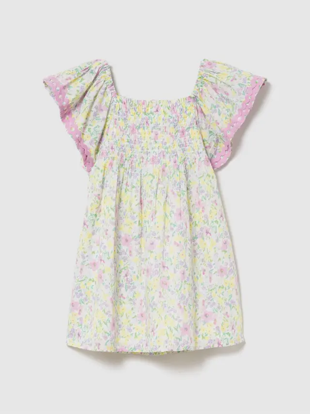 Βρεφικό & Νηπιακό Smocked Flutter-Sleeve Φόρεμα Floral