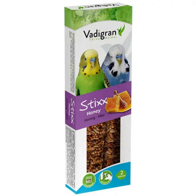 Vadigran Stixx Budgies Honey Στικς για Παπαγαλάκια με Μέλι 2τμχ 85gr