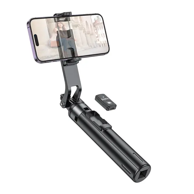Selfie Stick Hoco K21 Stream για Συσκευές 4.5"-7.0" 55mAh Ύψος 1.37m με Τηλεχειριστήριο Μαύρο 3