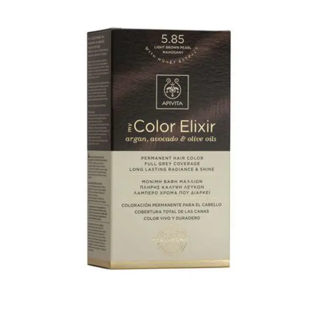 Apivita My Color Elixir 5.85 Μόνιμη Βαφή Μαλλιών Καστανό Ανοιχτό Περλέ, 50ml