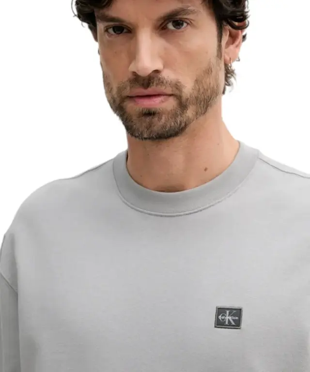 Calvin Klein - Φούτερ Cotton Badge Regular Fit LV04RC273G-RO2 Γκρι - 2XL 3