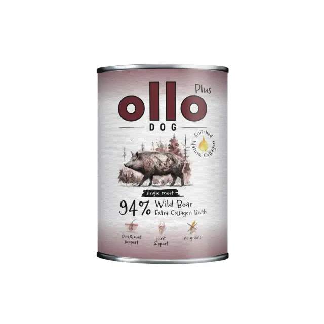 OLLO Plus Collagen Mono Wild boar - wet dog food - 800g