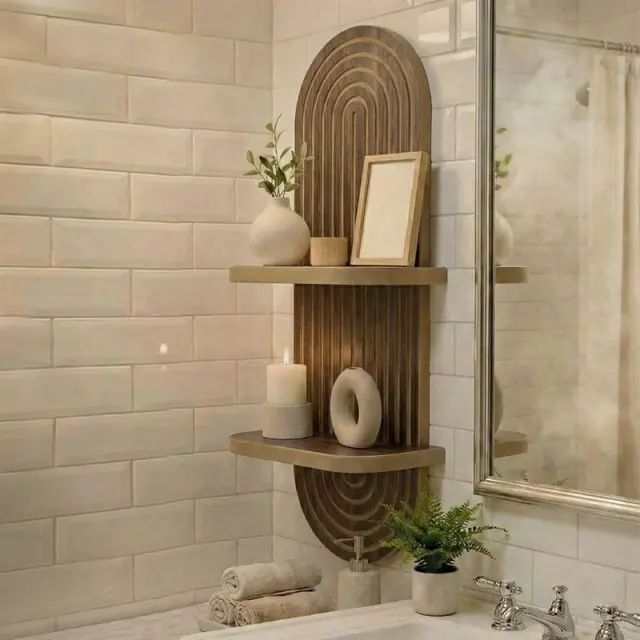 Ραφιέρα τοίχου Artwill Megapap Mdf χρώμα wenge 26x13x70εκ. 2