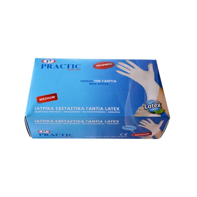 PRACTIC Γάντια Latex Medium 100TEM