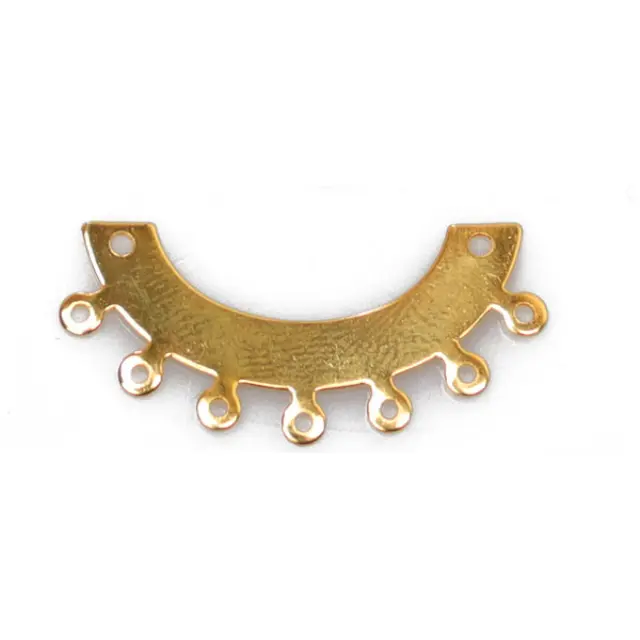 Γέφυρα Σύνδεσμος Μενταγιόν με 7 Κρίκους - 27mm - Gold Tone - 12τεμ