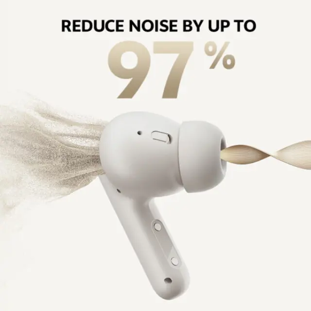 QCY Buds ANC HT15 Cream Grey TWS Ακουστικά Bluetooth – 45dB Adaptive ANC, 5 Mic ENC, 35h Αυτονομία 2
