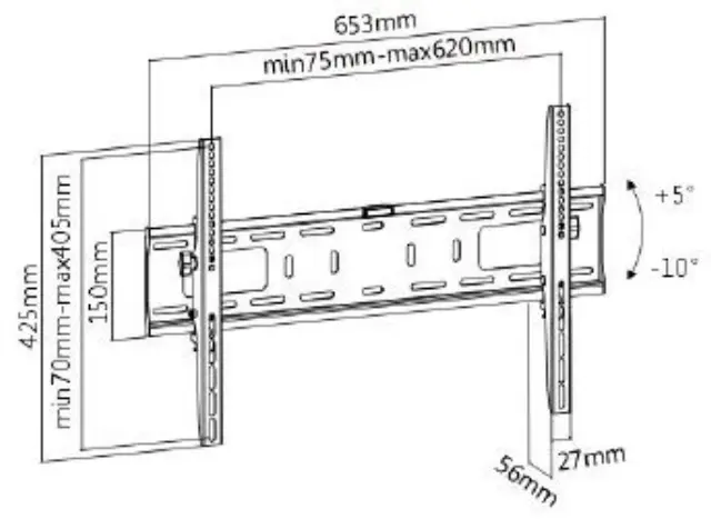 ΒΑΣΗ TV 37-70" ΚΛΙΣΗ +5-10ο Λ42-46ΔΤ 2