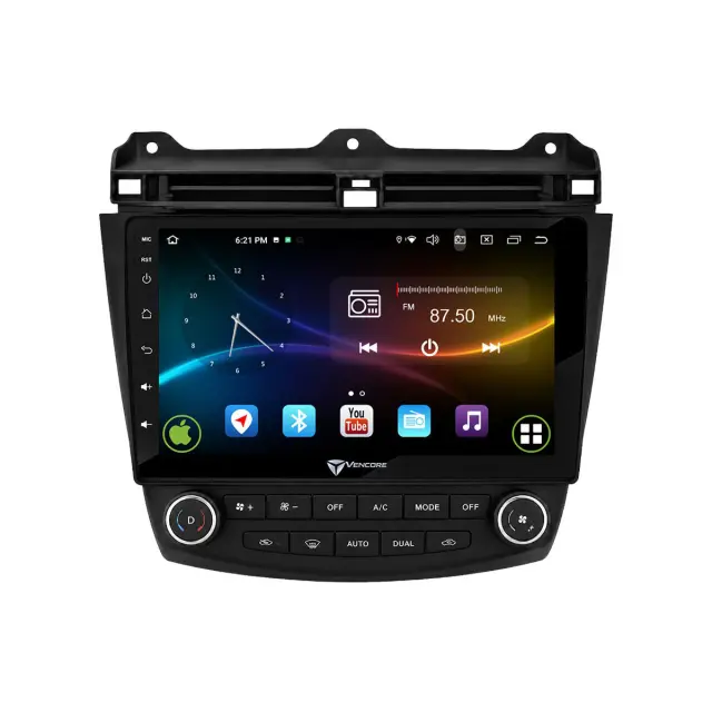 VenCore Οθόνη Multimedia Android 15 10.1" 9109A MTK6762 Octa-Core 2GB/32GB IPS με Πρόσοψη, CarPlay, Android Auto και Υποστήριξη Κάμερας Οπισθοπορείας AHD για Honda Accord 2002-2008 – Μαύρη (3236-10008-0669B) 2