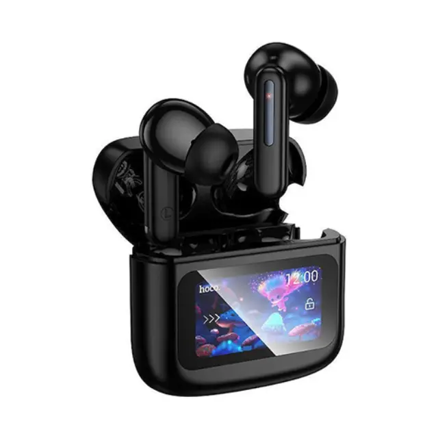 Hoco EQ14 Cool Color In-ear Bluetooth Handsfree Ακουστικά με Θήκη Φόρτισης Μαύρα