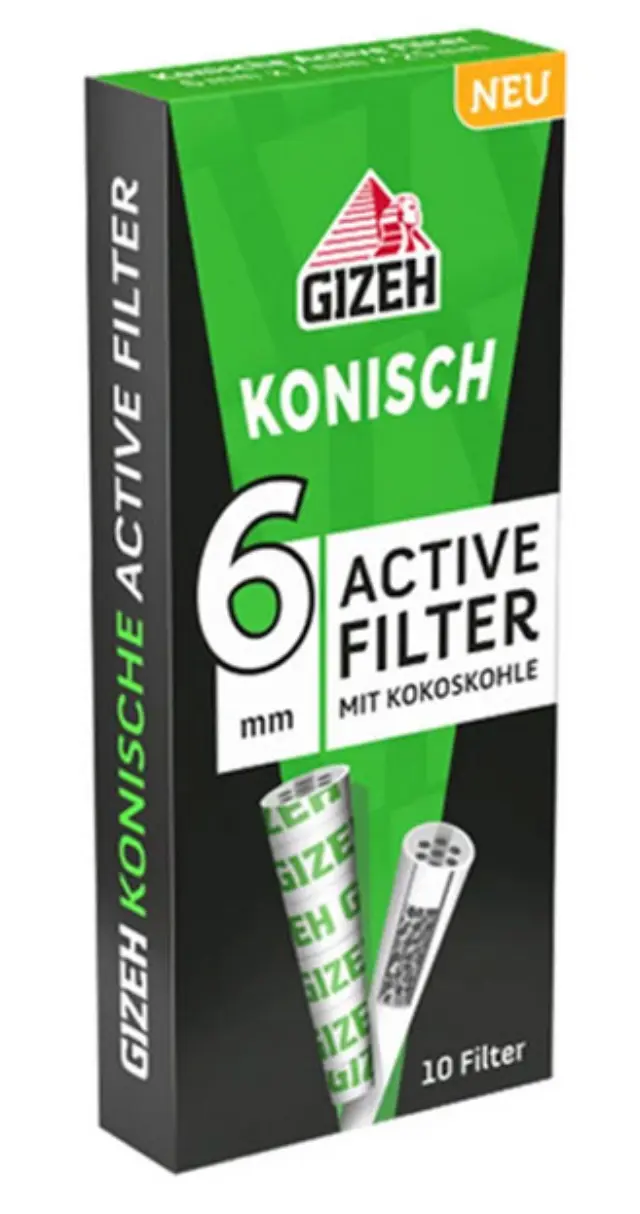 Φίλτρο Gizeh Extra Slim 10 Ενεργού Ανθρακα 6mm - Green 2