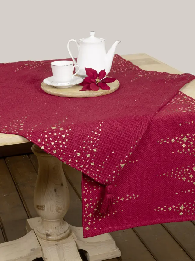 Καρέ 85Χ85 Christmas Nima Winter Luxe Red 100% βαμβακερό 2