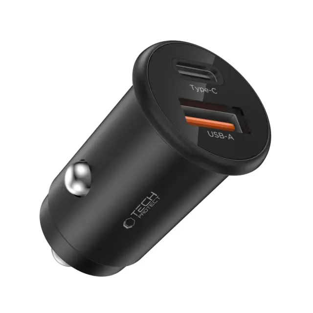 Tech-Protect® CC02 2-Port Φορτιστής Αυτοκινήτου με 1xUSB-A/1xUSB-C 35W- Black 3