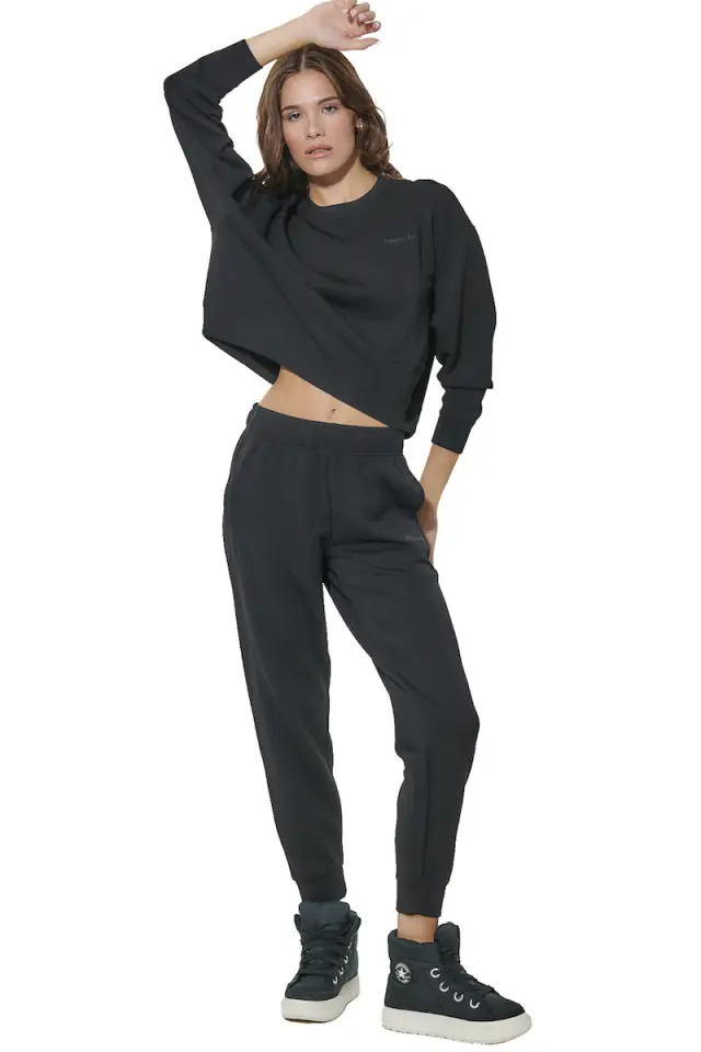 Body Action Modal Crop Sweatshirt Black 061623-01-01 - L 3