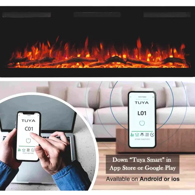 Ηλεκτρικό Τζάκι Επιτοίχιο και Ένθετο Smart SUPERIOR - 72 L.E.D 1600W - Hitense 3