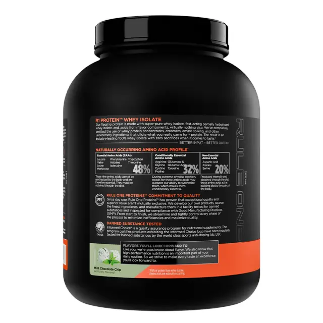 Rule1 R1 Protein Whey Isolate Mint Chocolate Chip, 5 lbs 3
