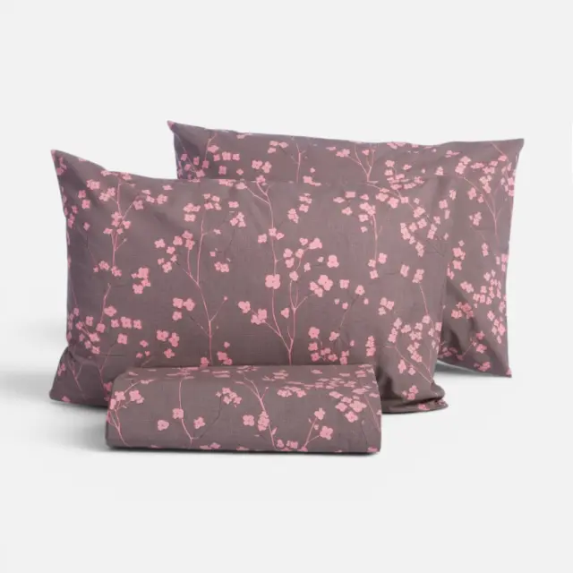 Σετ Παπλωματοθήκη Βαμβακερή Μονή Floriva 170x240 Nef Nef Homeware, 100% ΒΑΜΒΑΚΙ - BROWN (040844)