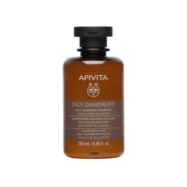 Apivita Oily Dandruff Shampoo with White Willow & Propolis Σαμπουάν κατά της Λιπαρής Πιτυρίδας με Λευκή Ιτιά και Πρόπολη, 250ml
