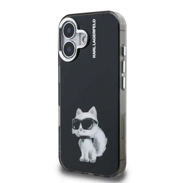 Karl Lagerfeld IML Aquarelle Choupette Case for iPhone 16 Black 2
