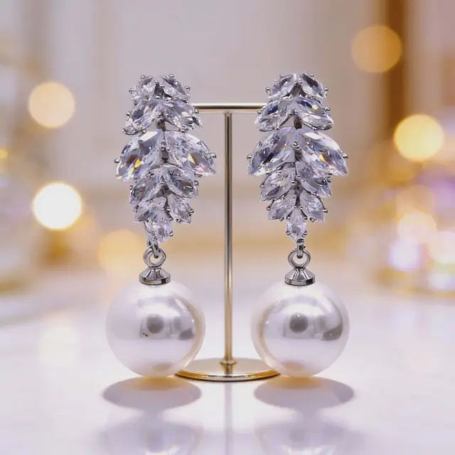 Crystal & Pearl Drop Earrings