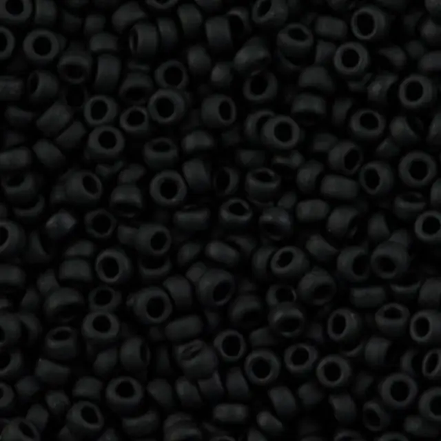 Χάντρα Miyuki Round Rocailles 8/0 - 401F - Opaque Black Matte ~25gr